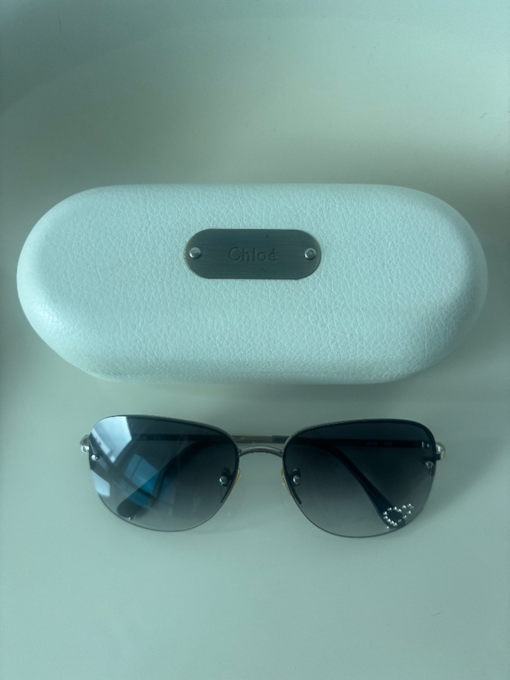 Chloe Rimless Aviator Sunglasses